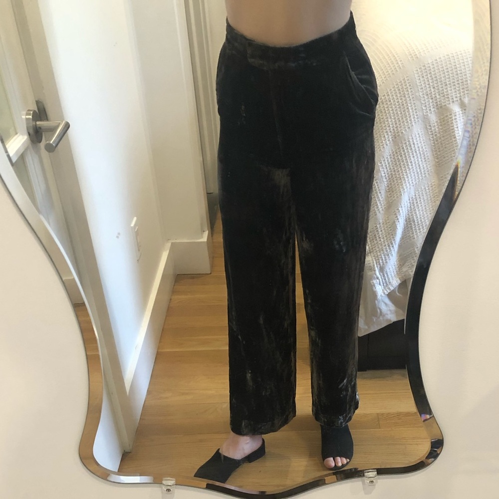 COS velvet high waist pants with pockets
